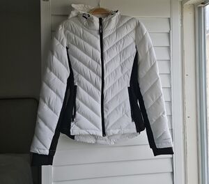 Calvin Klein White and Black Puffer Jacket
